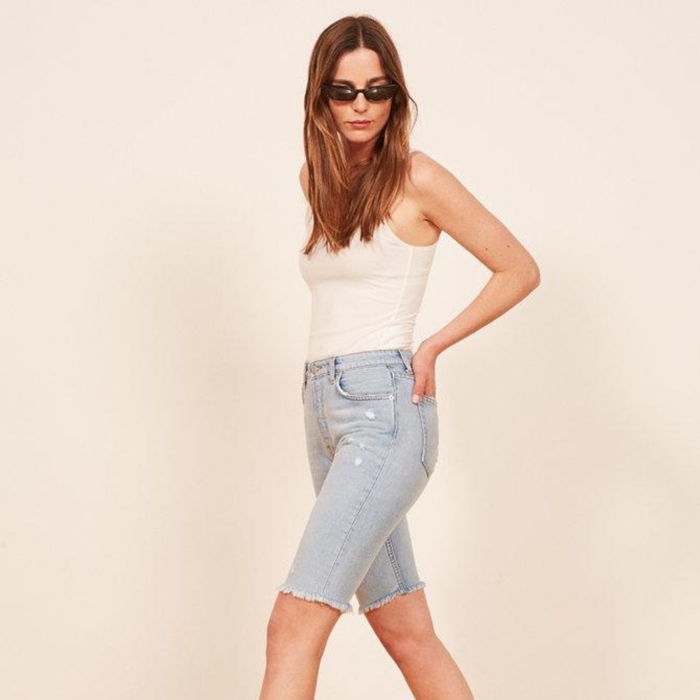 Reformation Denim Biker Shorts